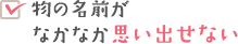 物の名前がなかなか思い出せない